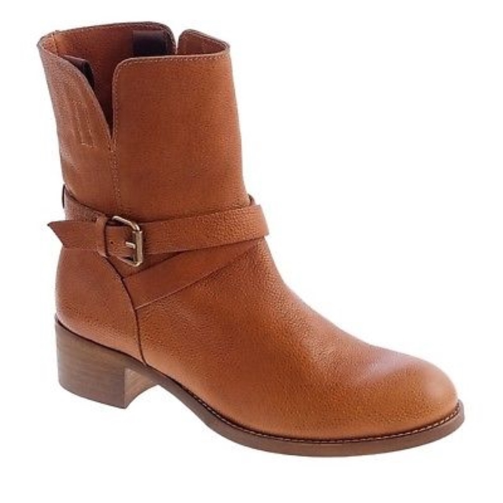 Jcrew Ryder Low Tan Leather Boots Size 8.5M